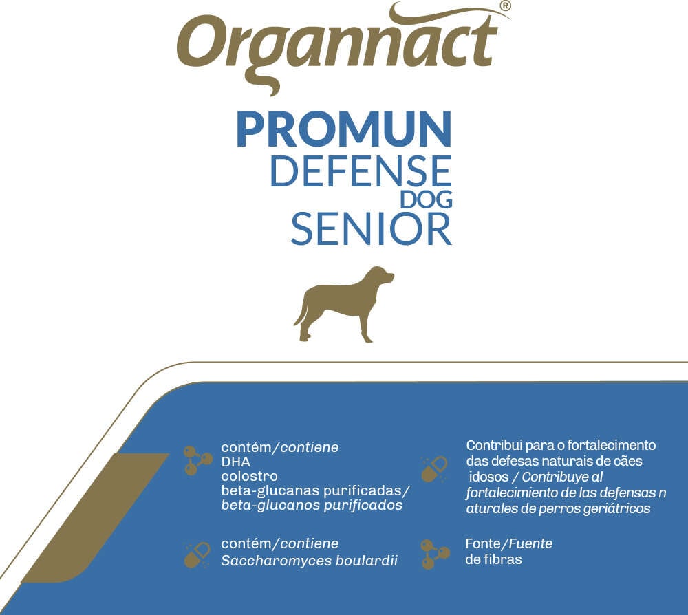 Suplemento Vitamínico Organnact Promun Defense Dog Sênior para Cães Idosos - 120 g