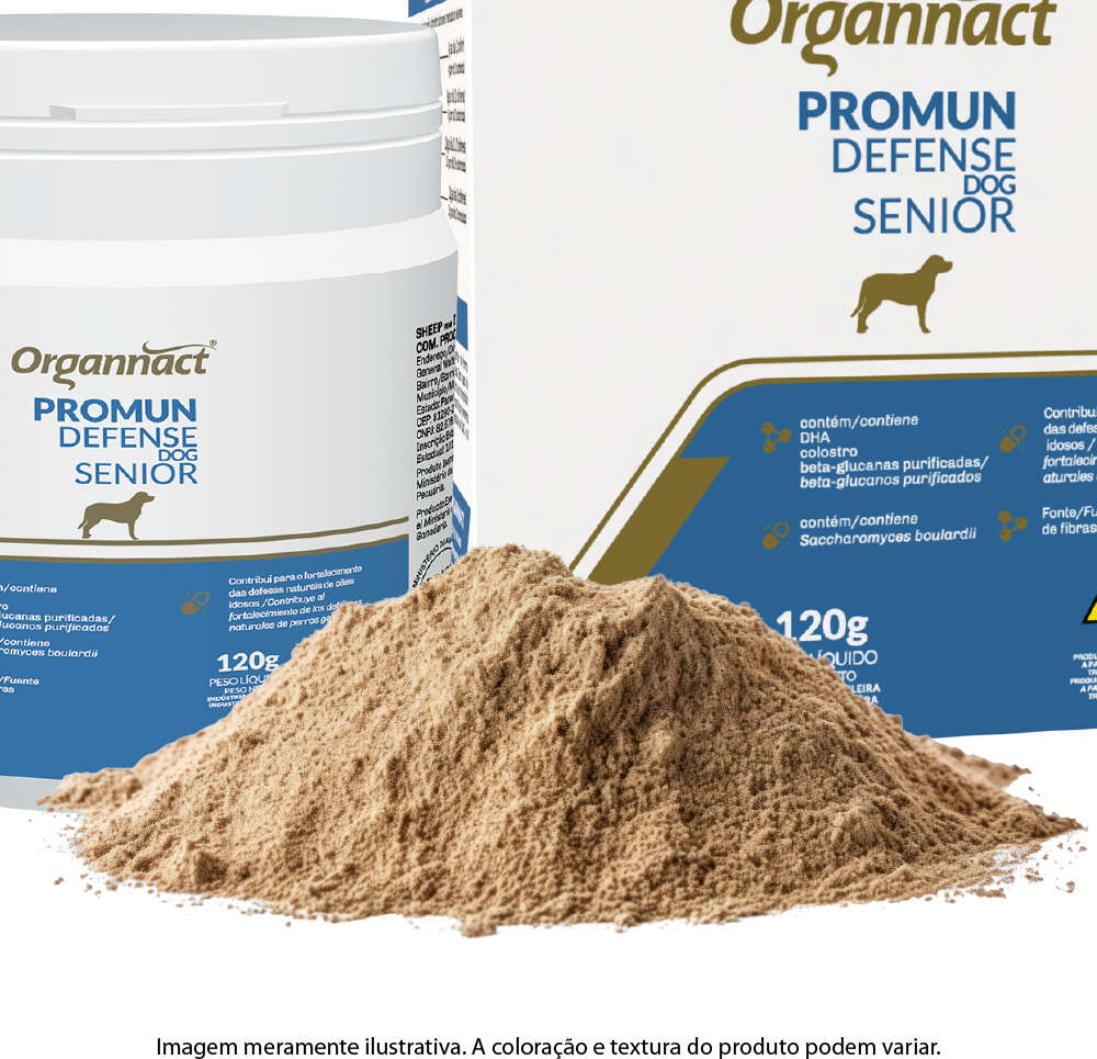Suplemento Vitamínico Organnact Promun Defense Dog Sênior para Cães Idosos - 120 g