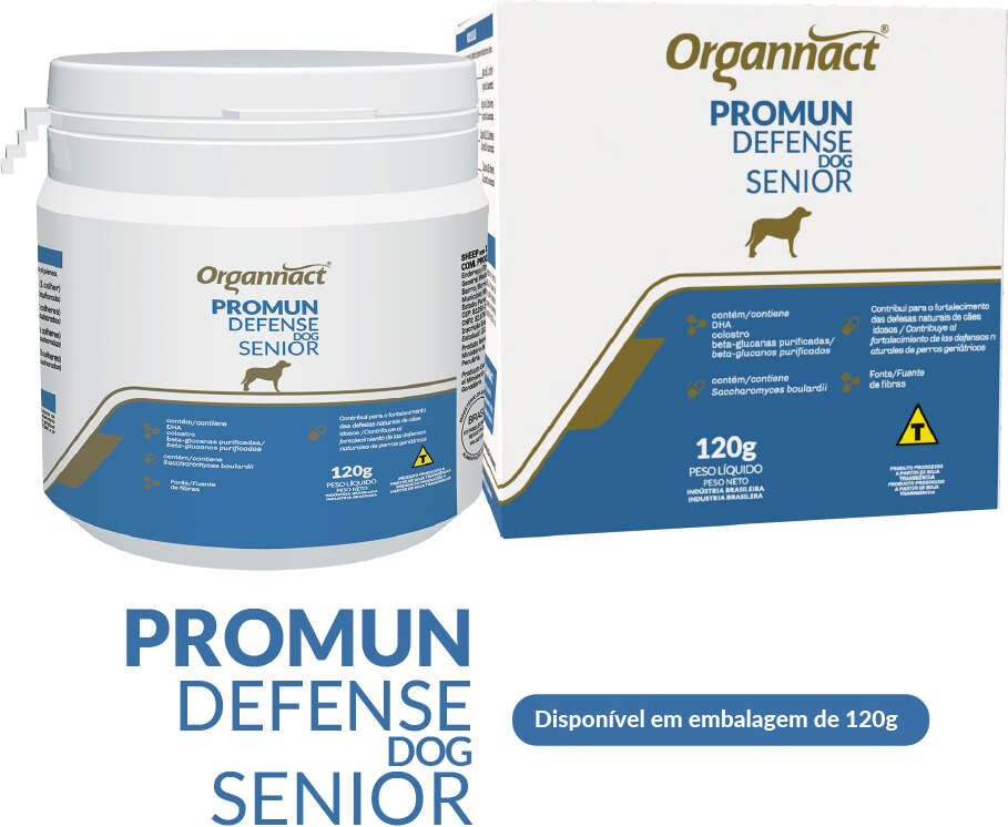 Suplemento Vitamínico Organnact Promun Defense Dog Sênior para Cães Idosos - 120 g