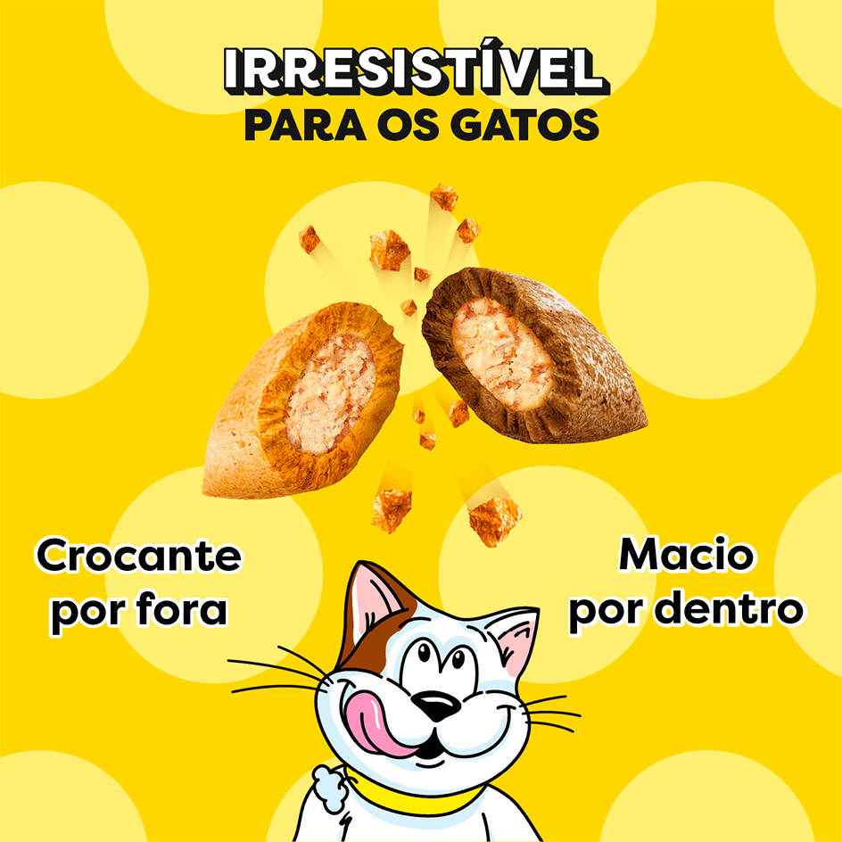 Petisco Dreamies Irresistível para Gatos Adultos Sabor Carne e Frango - 80 g