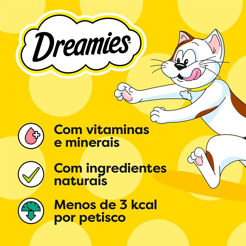 Petisco Dreamies Irresistível para Gatos Adultos Sabor Carne e Frango - 80 g