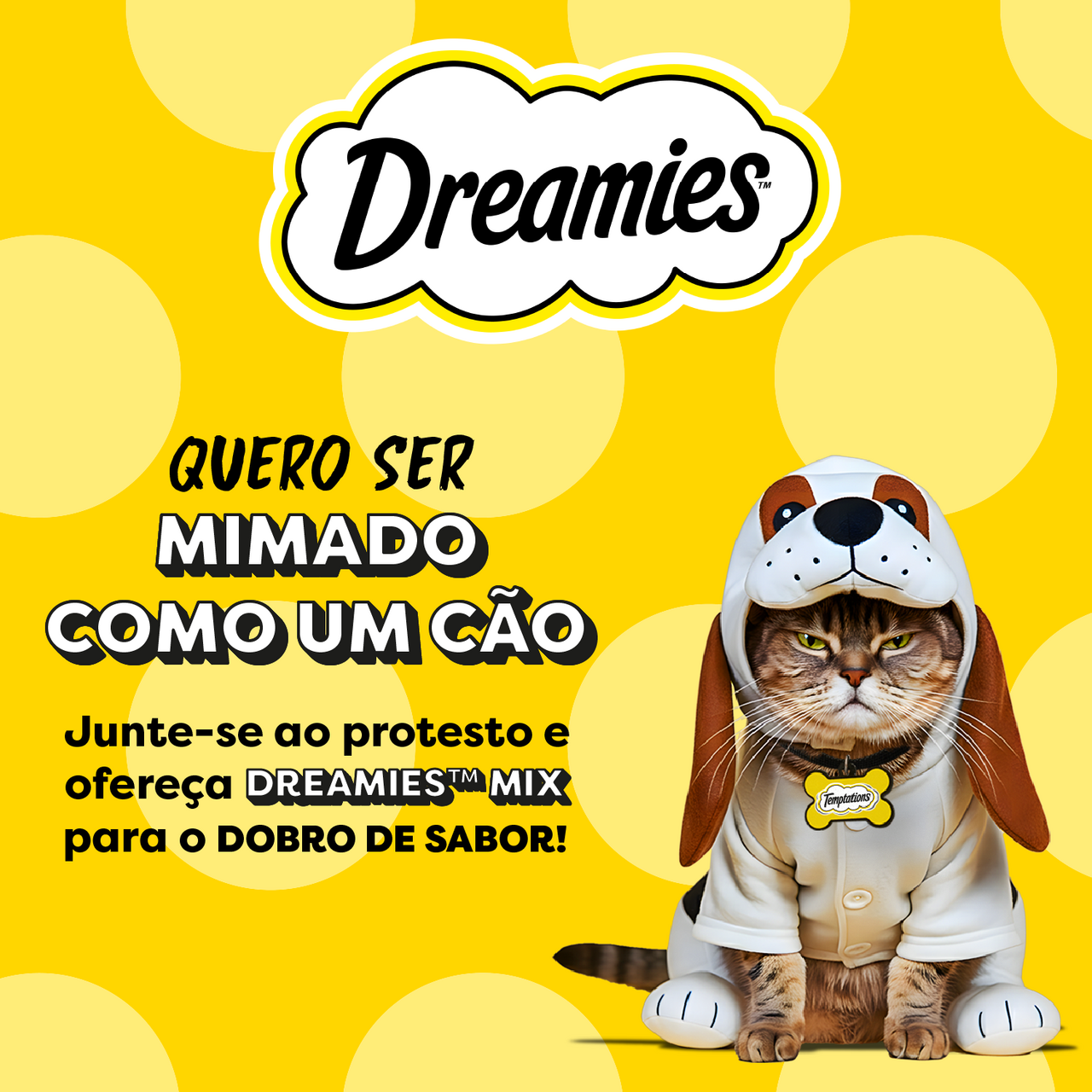 Petisco Dreamies Irresistível para Gatos Adultos Sabor Carne e Frango - 80 g