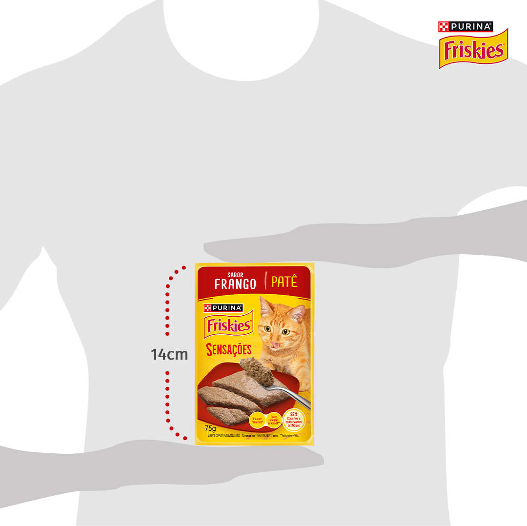 Ração Úmida Purina Friskies Patê Sensações para Gatos Adultos Sabor Frango - 75 g