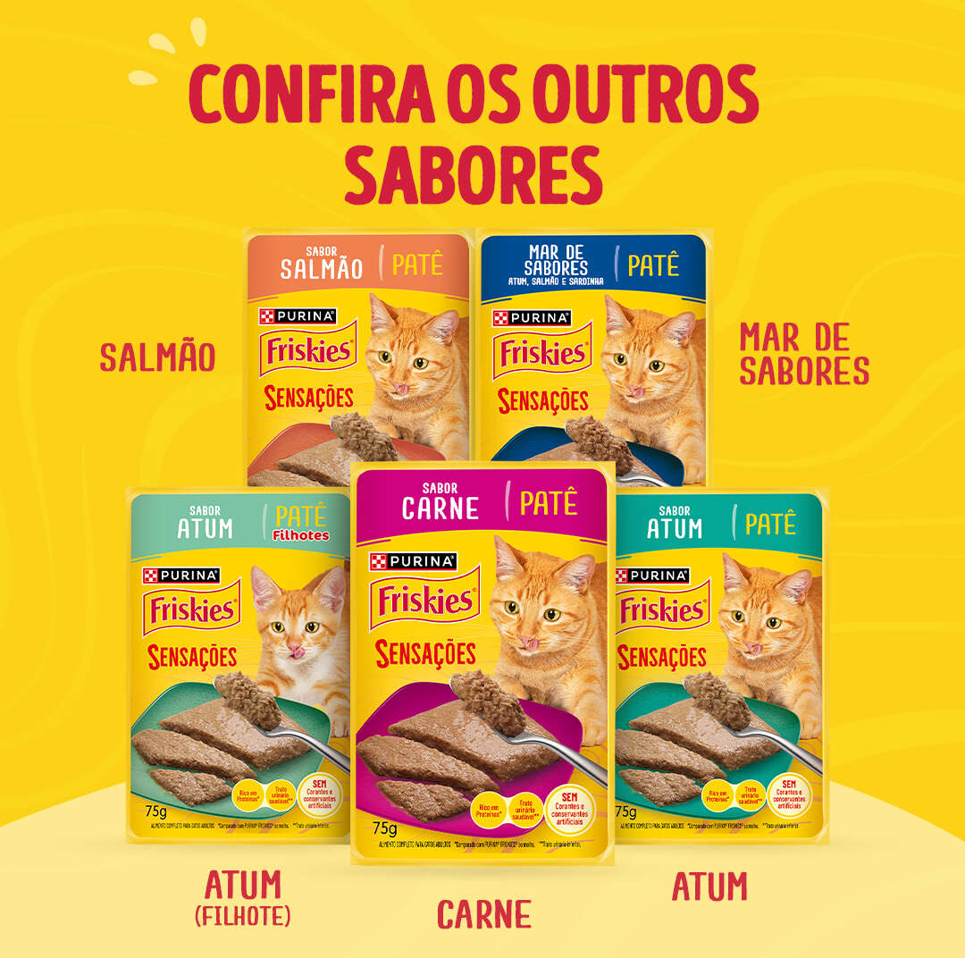 Ração Úmida Purina Friskies Patê Sensações para Gatos Adultos Sabor Frango - 75 g