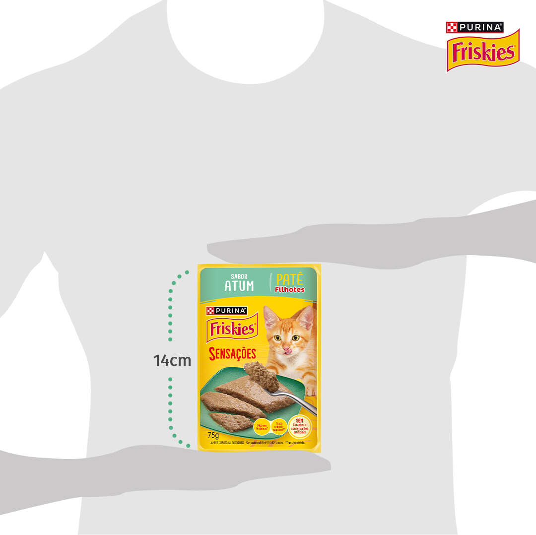 Ração Úmida Purina Friskies Patê Sensações para Gatos Filhotes Sabor Atum - 75 g