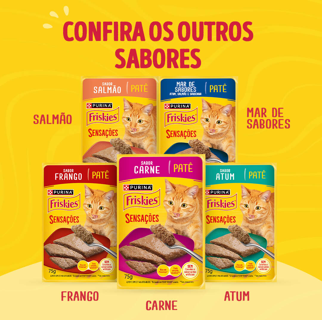 Ração Úmida Purina Friskies Patê Sensações para Gatos Filhotes Sabor Atum - 75 g
