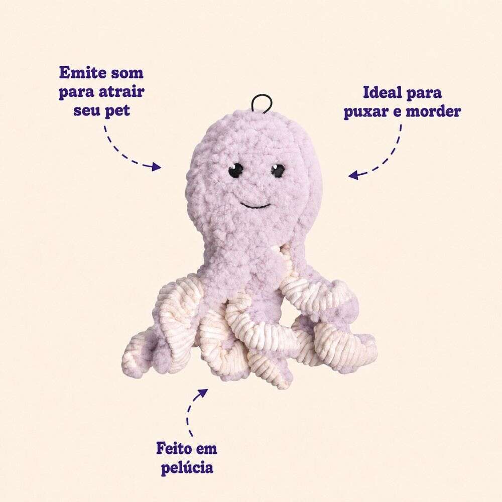 Brinquedo Pelúcia Kroco Polvo para Cães - Tam. Único