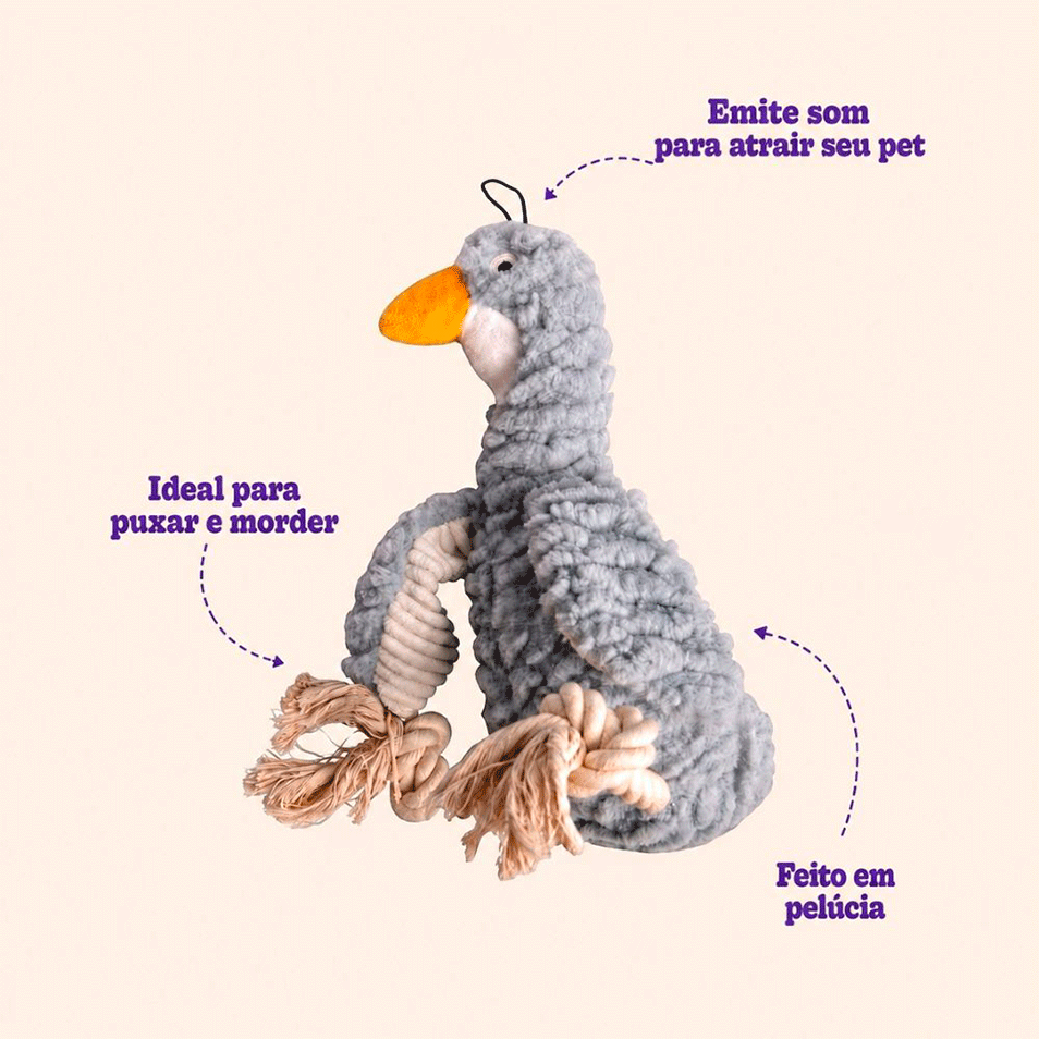 Brinquedo Pelúcia Kroco Tucano para Cães - Tam. Único