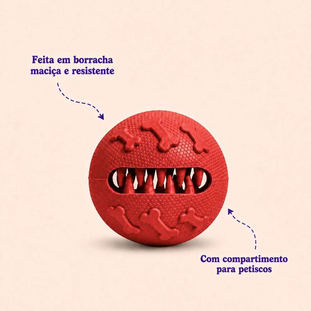Brinquedo Kroco Bolinha Vermelho para Cães - Tam. Único
