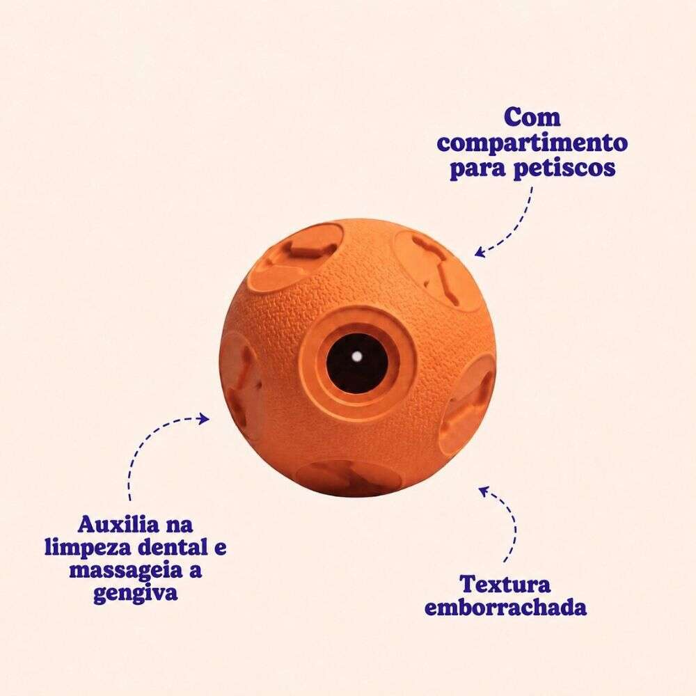Brinquedo Kroco Bolinha Laranja para Cães - Tam. P