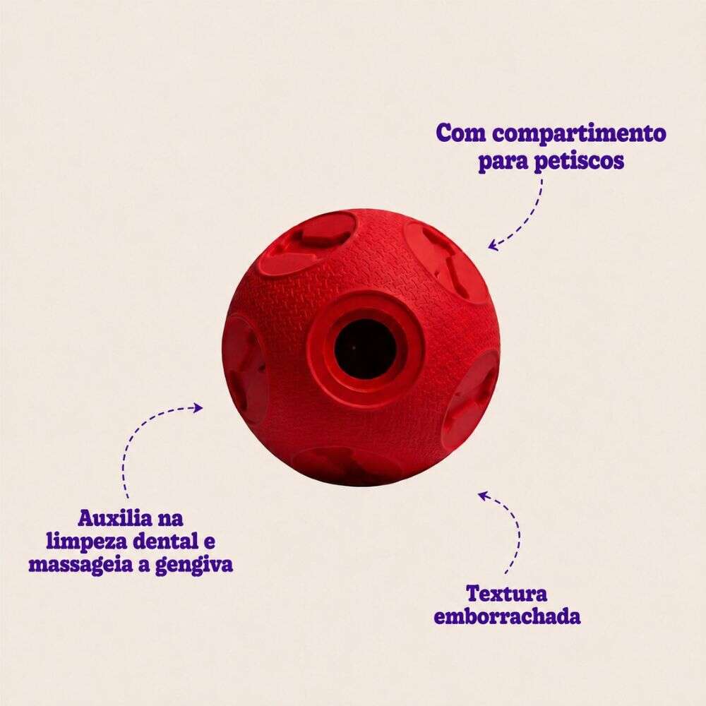 Brinquedo Kroco Bolinha Vermelho para Cães - Tam. P