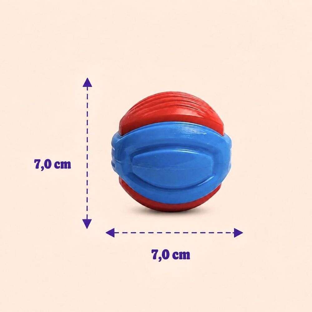 Brinquedo Kroco Bolinha Vermelha e Azul para Cães - Tam. Único