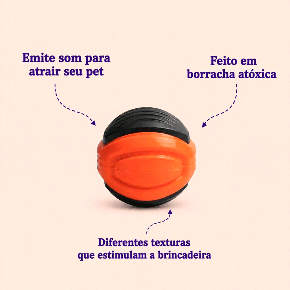 Brinquedo Kroco Bolinha Laranja e Marrom para Cães - Tam. Único