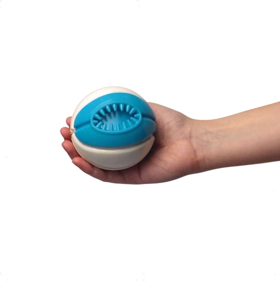 Brinquedo Kroco Bolinha para Petisco Azul e Branco para Cães - Tam. Único