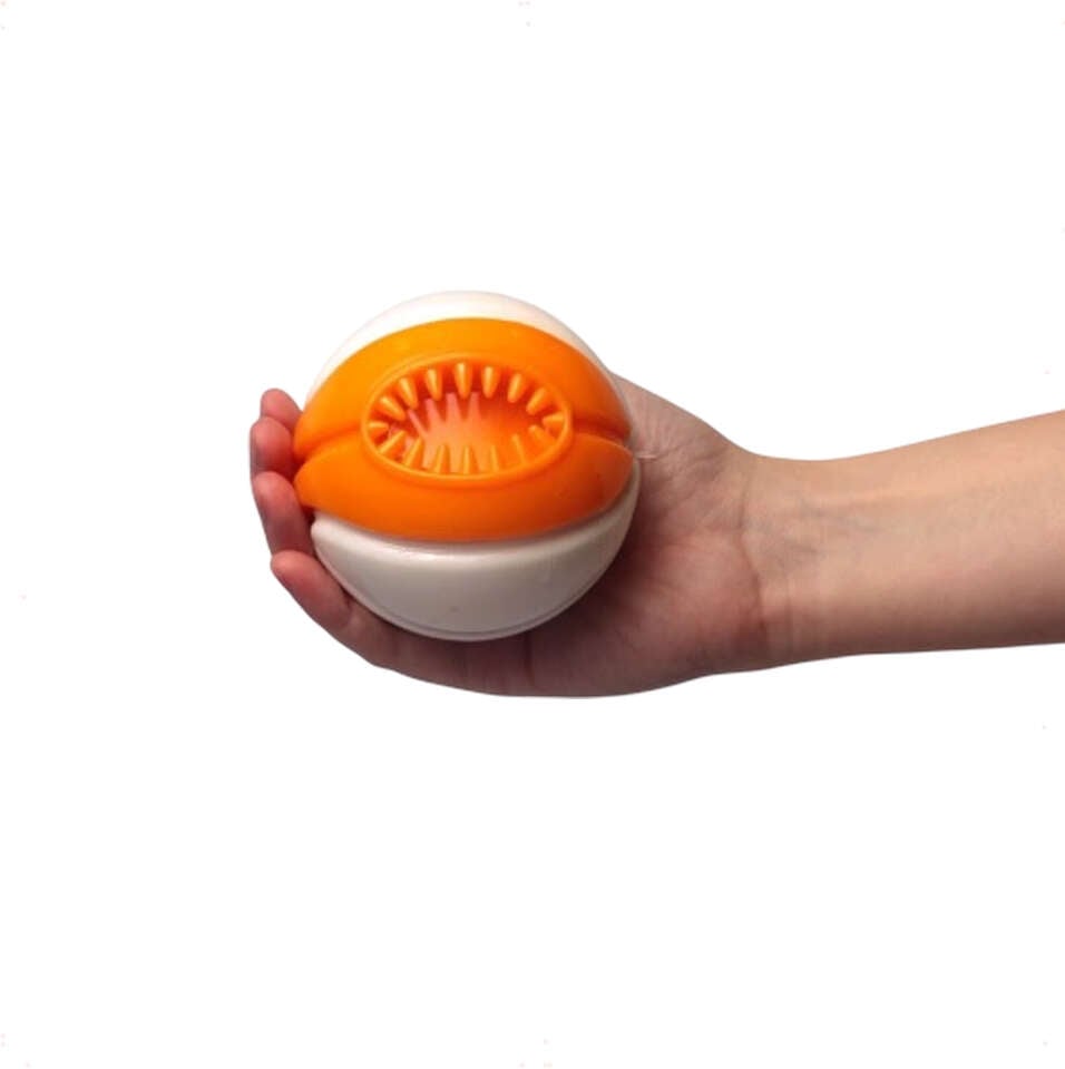 Brinquedo Kroco Bolinha para Petisco Laranja e Branco para Cães - Tam. Único