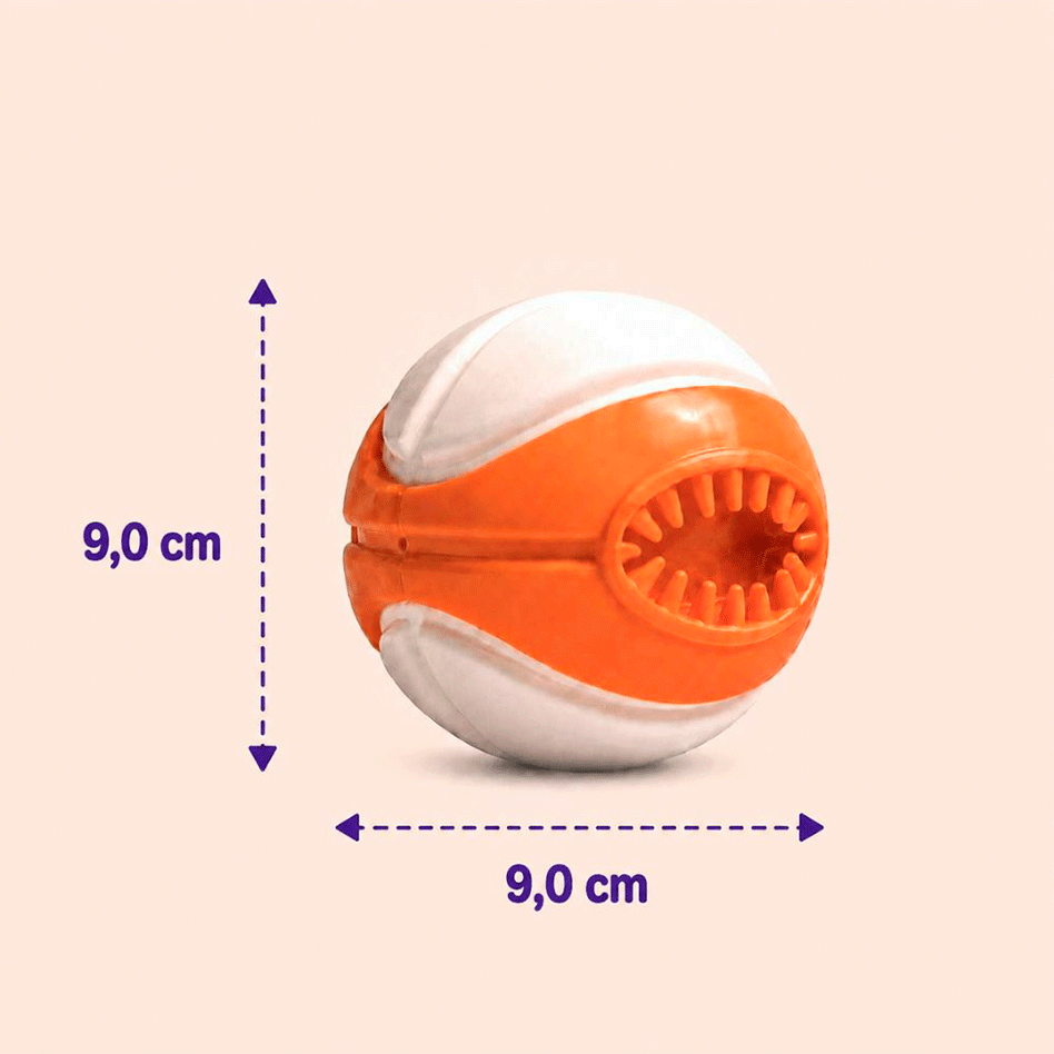 Brinquedo Kroco Bolinha para Petisco Laranja e Branco para Cães - Tam. Único
