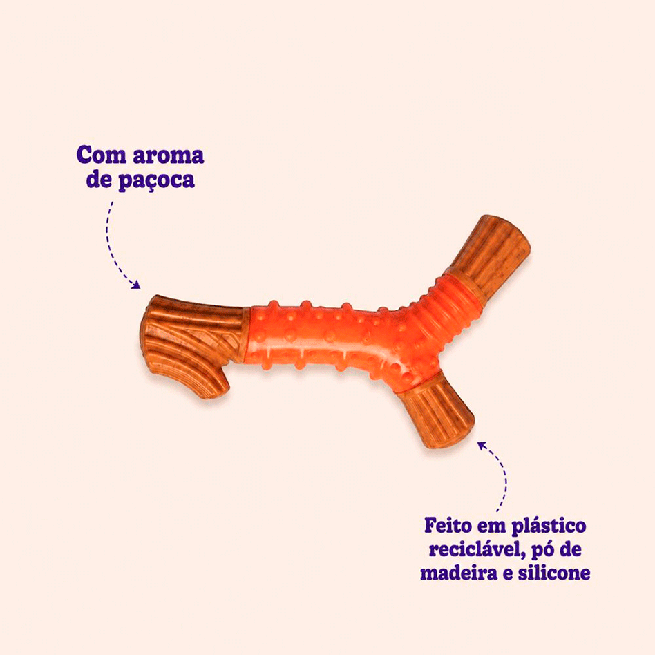 Brinquedo Mordedor Kroco com Aroma de Paçoca para Cães - Tam. P