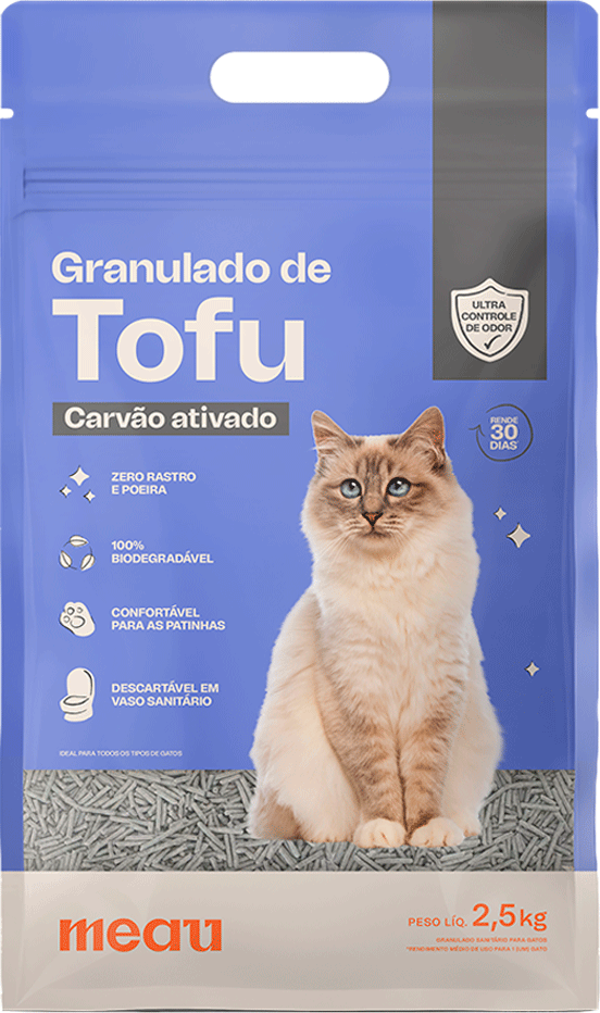 Granulado de Tofu Meau com Carvão Ativado para Gatos - 2,5Kg