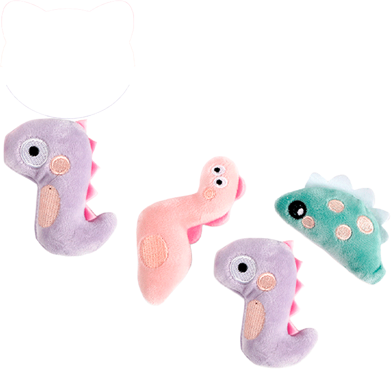Brinquedo Pelúcia Tex Brasil Dinossauro Maluco com Catnip Sortidos para Gatos - Tam. Único