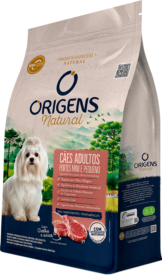 Ração Seca Origens Natural para Cães Adultos Raças Mini e Pequena sabor Ovelha e Arroz - 10,1Kg