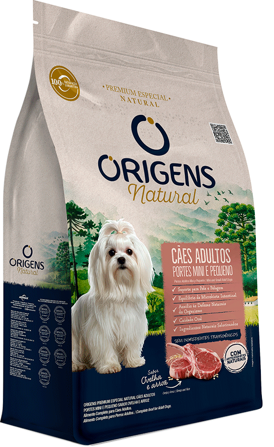 Ração Seca Origens Natural para Cães Adultos Raças Mini e Pequena sabor Ovelha e Arroz - 10,1Kg