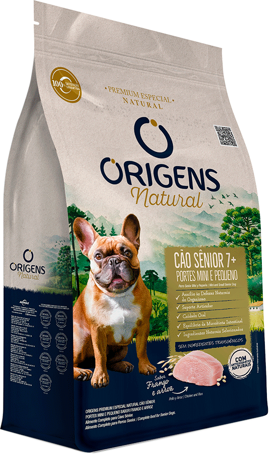 Ração Seca Origens Natural para Cães Sênior 7+ Raças Mini e Pequeno sabor Frango e Arroz - 10,1Kg