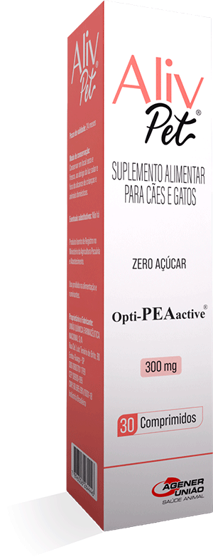 Suplemento Alimentar Agener Aliv Pet 300 mg para Cães e Gatos - 30 Comprimidos