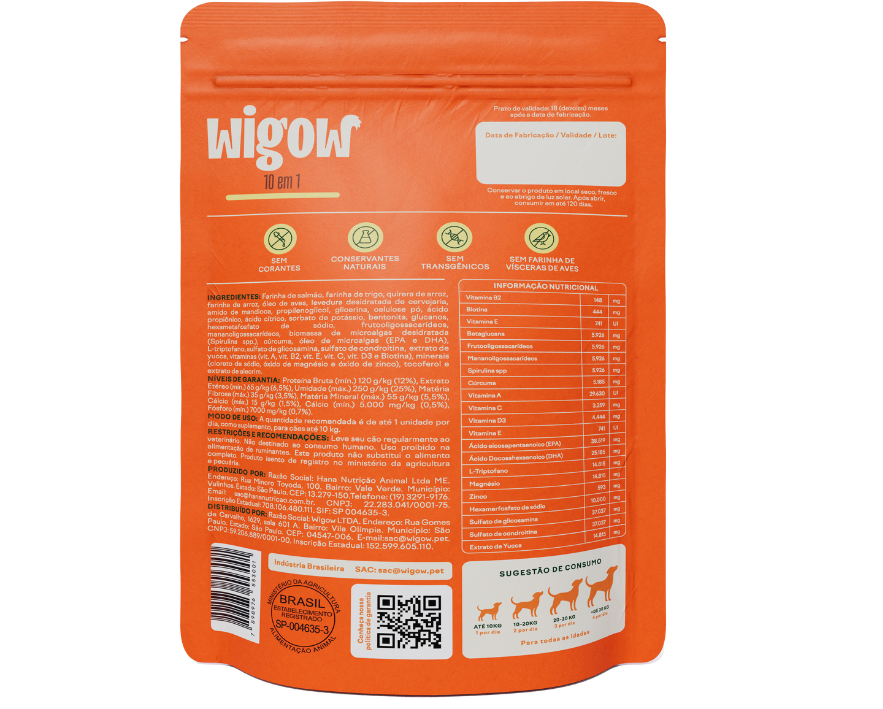 Suplemento Alimentar Wigow Multivitaminico para Cães - 100 Unidades