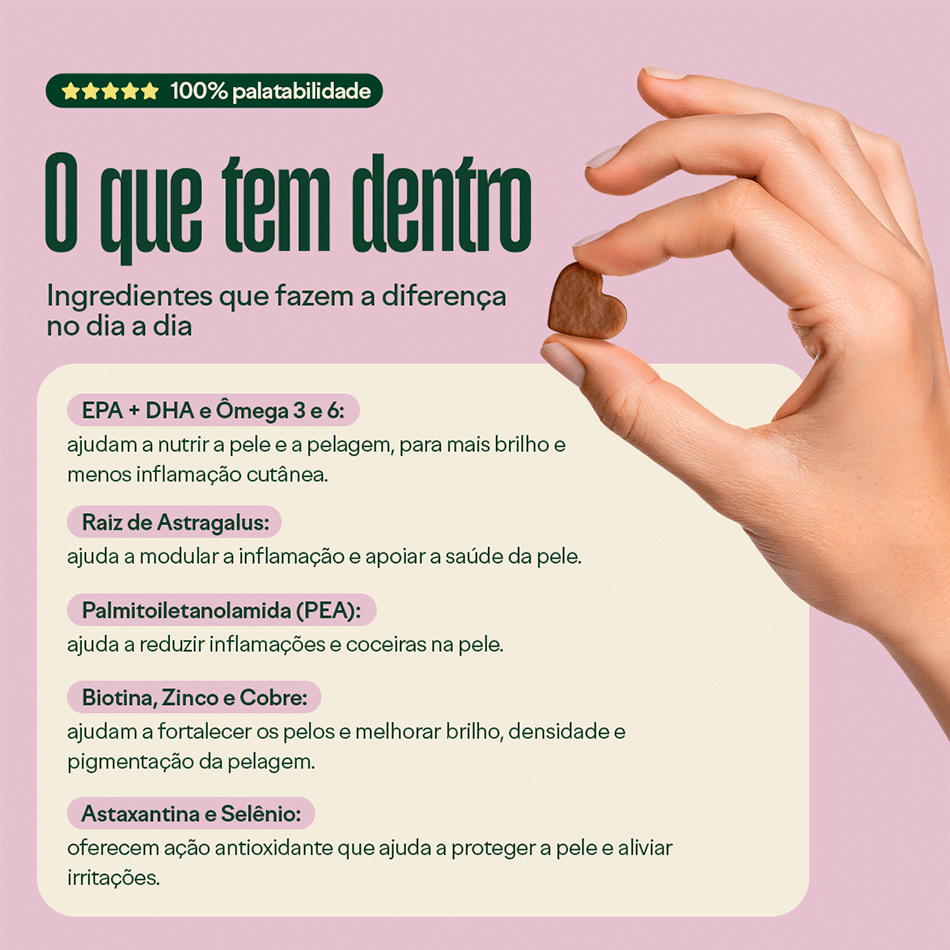 Suplemento Alimentar Wigow Pelagem para Cães - 100 Unidades
