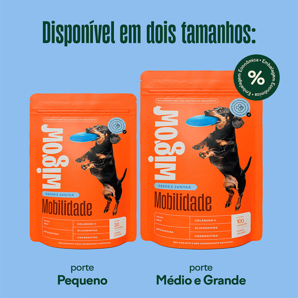 Suplemento Alimentar Wigow Mobilidade para Cães - 100 Unidades
