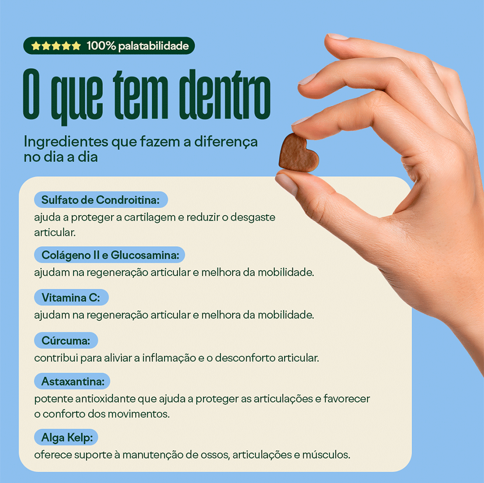 Suplemento Alimentar Wigow Mobilidade para Cães - 100 Unidades