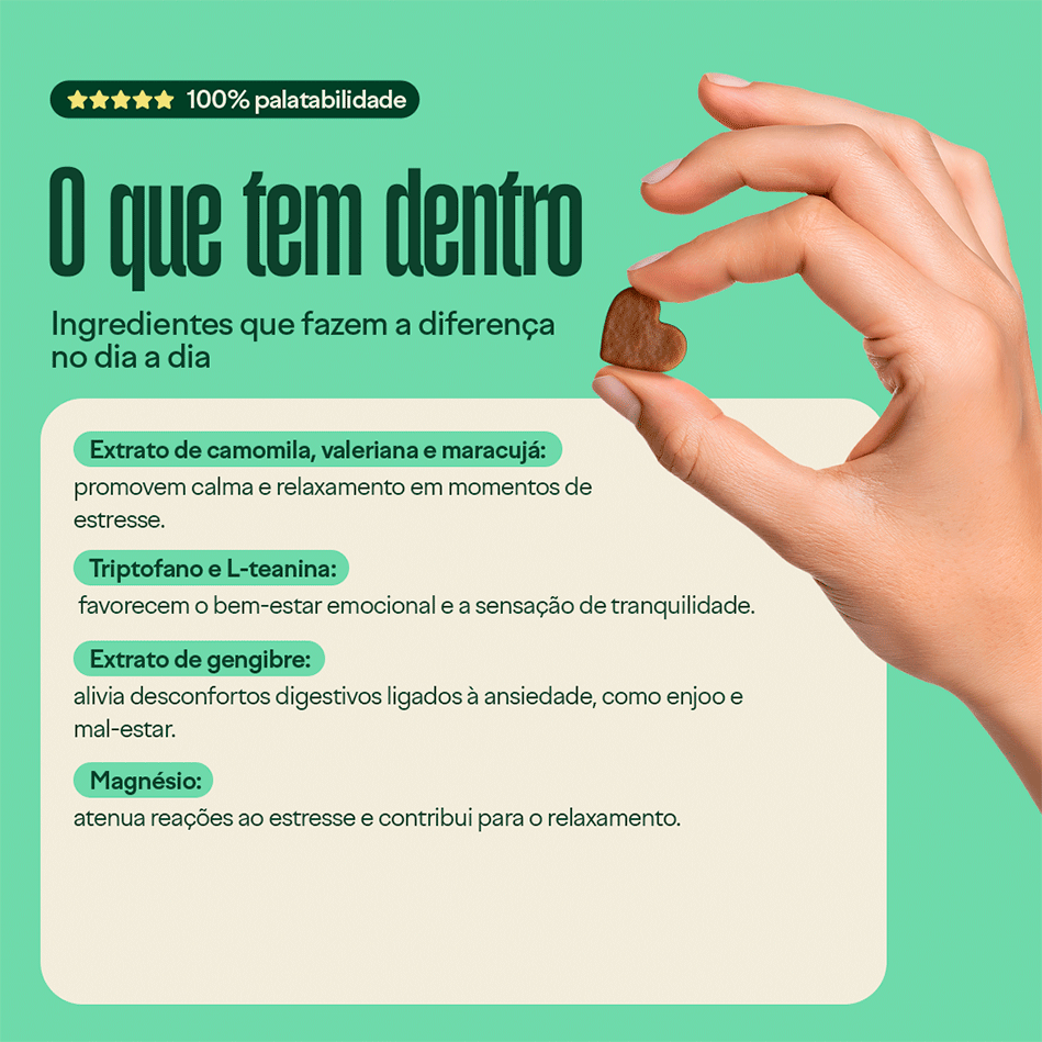 Suplemento Alimentar Wigow Tranquilidade para Cães - 100 Unidades