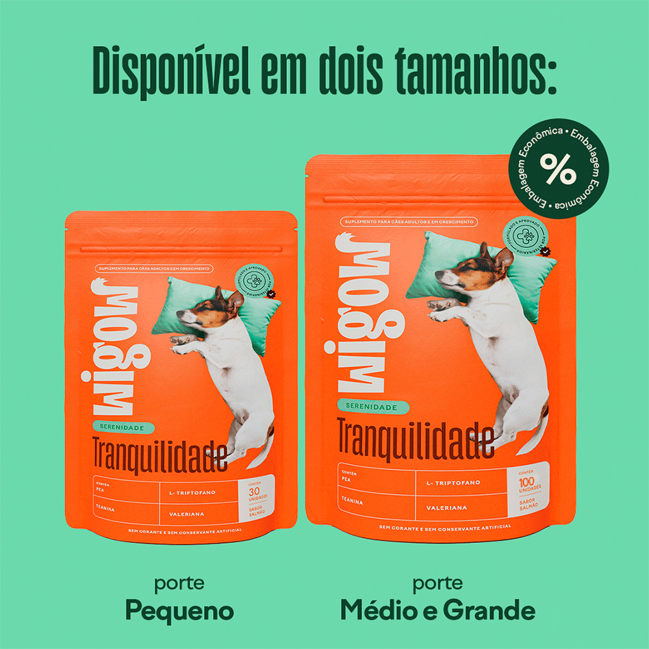 Suplemento Alimentar Wigow Tranquilidade para Cães - 100 Unidades