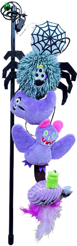 Brinquedo Varinha com Pelúcia Halloween Meau para Gatos - Tam. Único