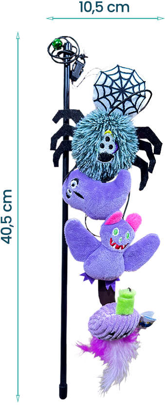 Brinquedo Varinha com Pelúcia Halloween Meau para Gatos - Tam. Único