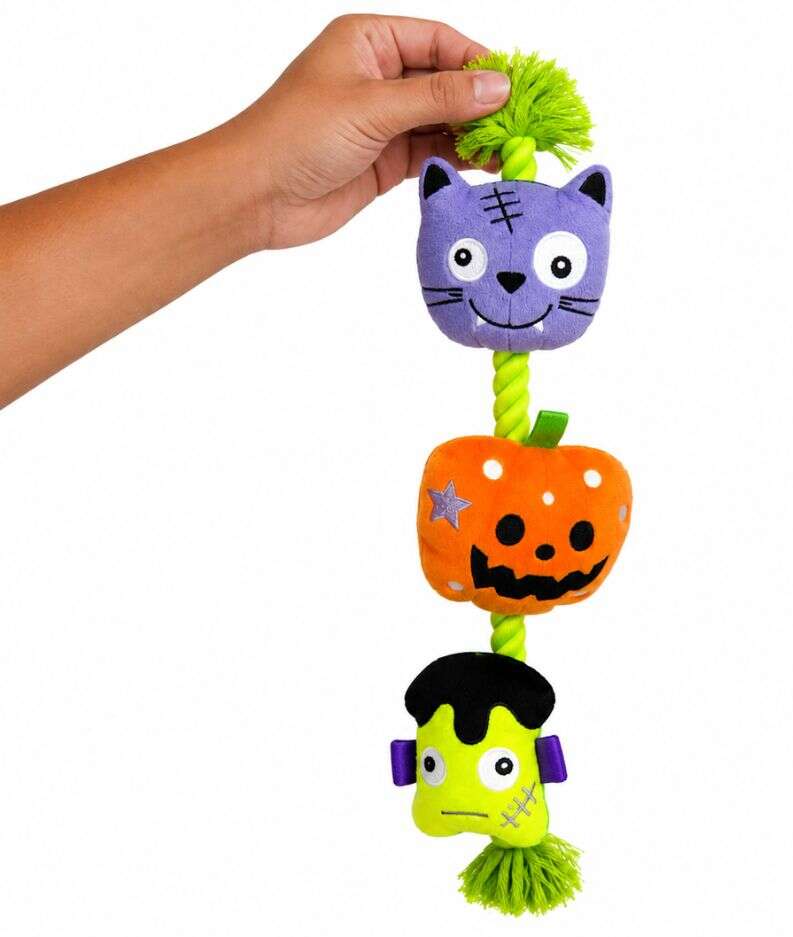Brinquedo Pelúcia Cabo de Guerra Halloween Meau para Cães - Tam Único