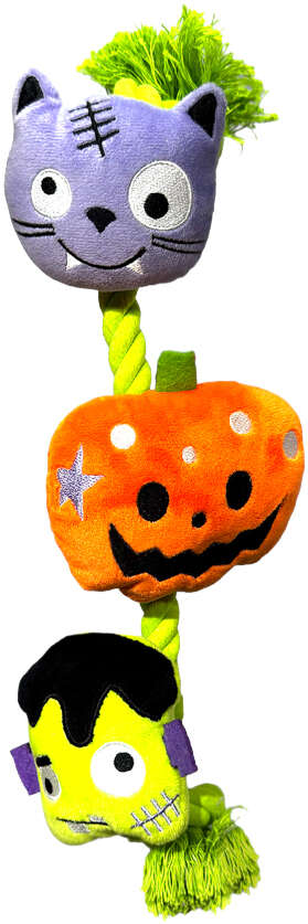 Brinquedo Pelúcia Cabo de Guerra Halloween Meau para Cães - Tam Único
