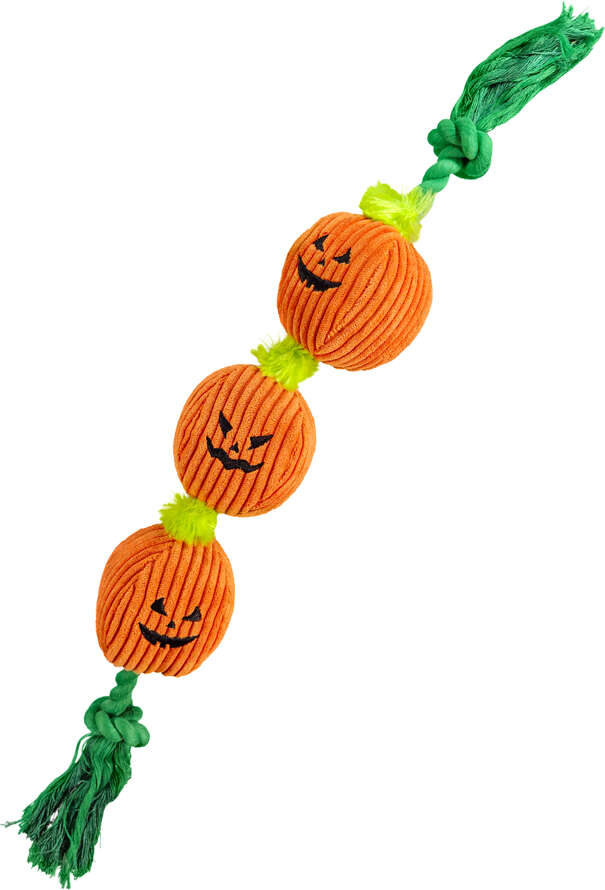 Brinquedo Pelúcia Abóbora Cabo de Guerra Halloween Meau para Cães - Tam Único