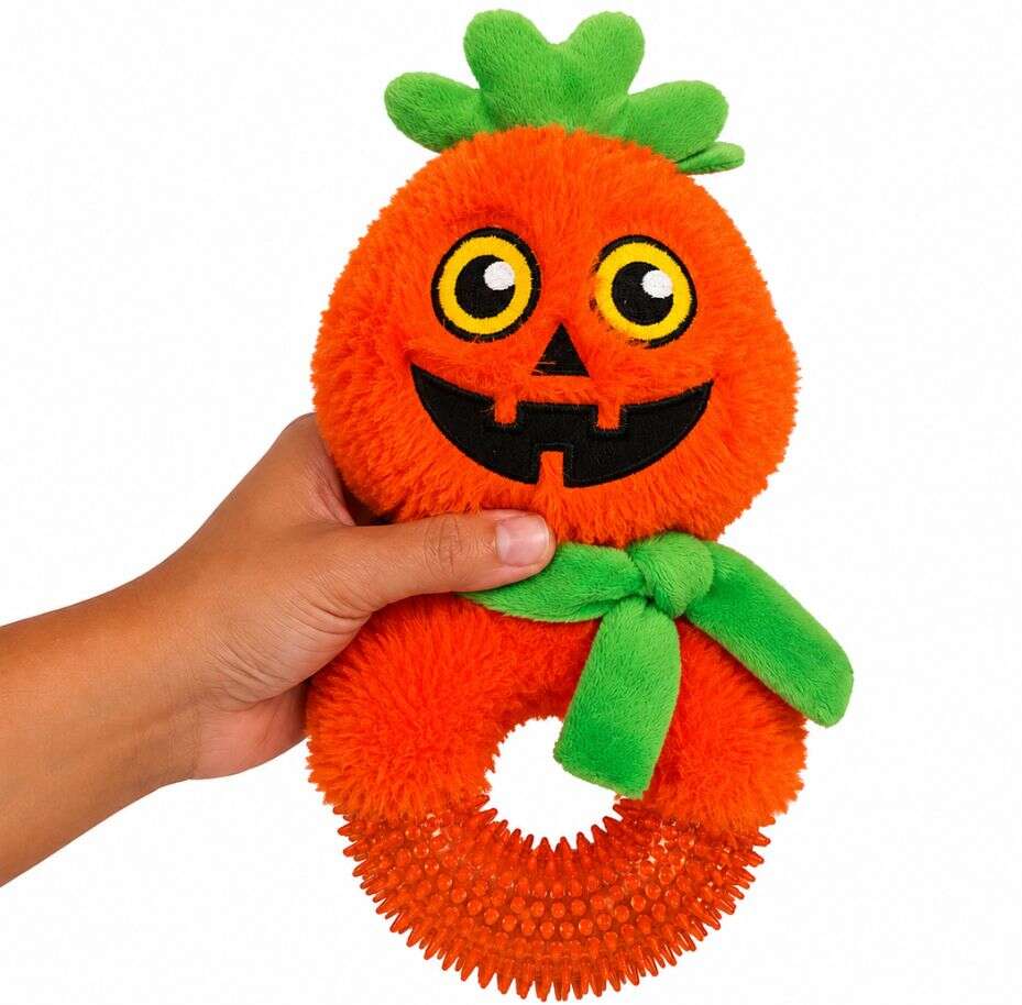 Brinquedo Pelúcia Abóbora com Mordedor Halloween Meau para Cães - Tam Único