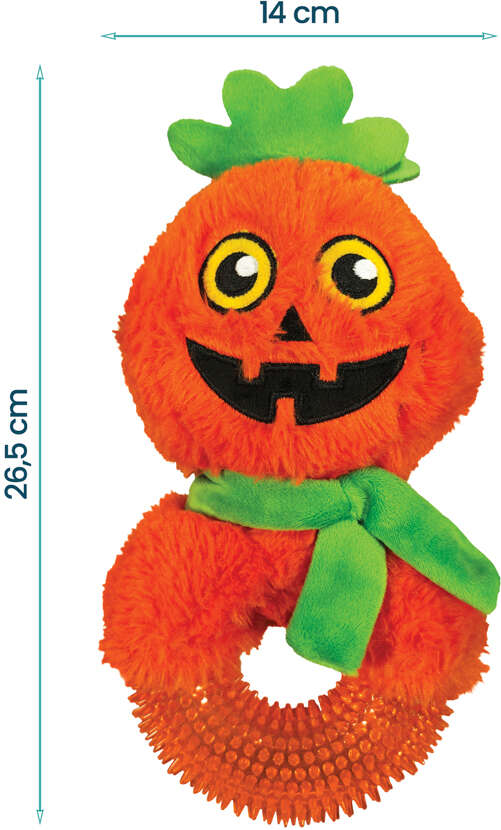 Brinquedo Pelúcia Abóbora com Mordedor Halloween Meau para Cães - Tam Único