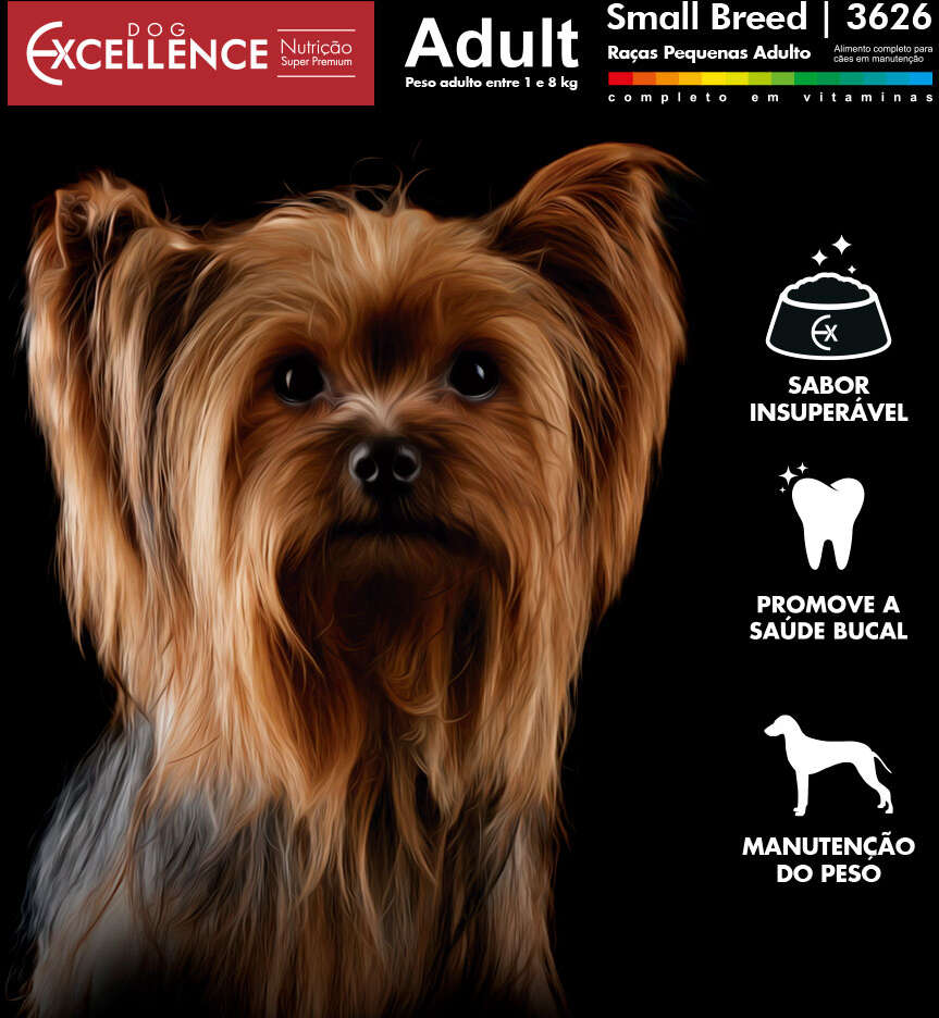 Ração Seca Dog Excellence Super Premium Frango e Arroz para Cães Adultos Raças Pequenas - 10,1Kg