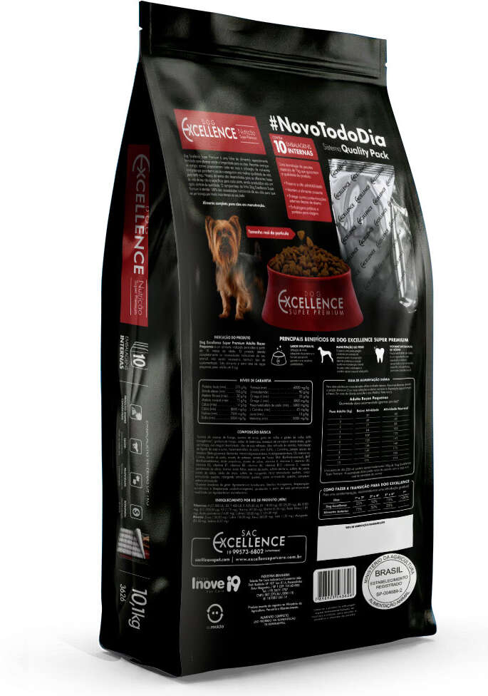 Ração Seca Dog Excellence Super Premium Frango e Arroz para Cães Adultos Raças Pequenas - 10,1Kg