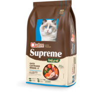 Ração Seca Quatree Supreme Sênior +7 para Gatos Castrados sabor Salmão e Frango com Linhaça e Chá Verde