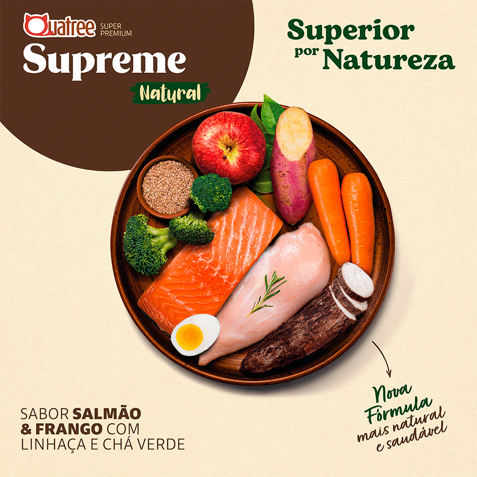 Ração Seca Quatree Supreme 7 + Salmão e Frango para Gatos idosos Castrados - 10,1Kg