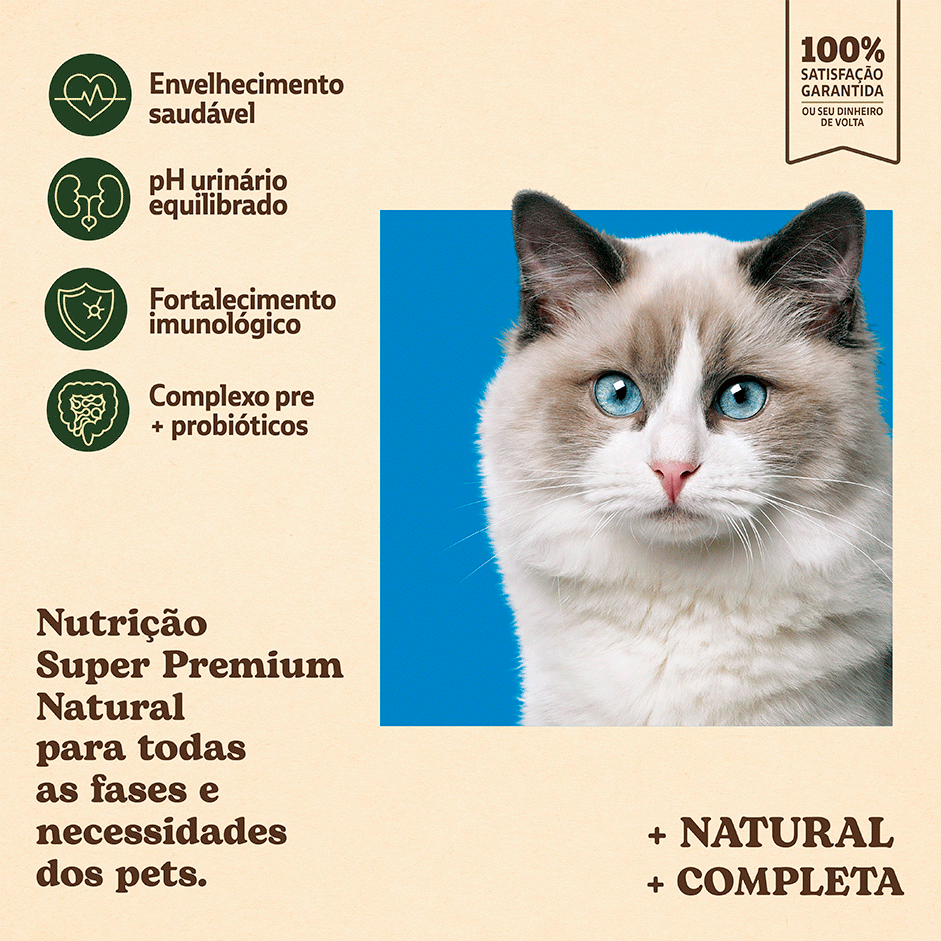 Ração Seca Quatree Supreme 7 + Salmão e Frango para Gatos idosos Castrados - 10,1Kg