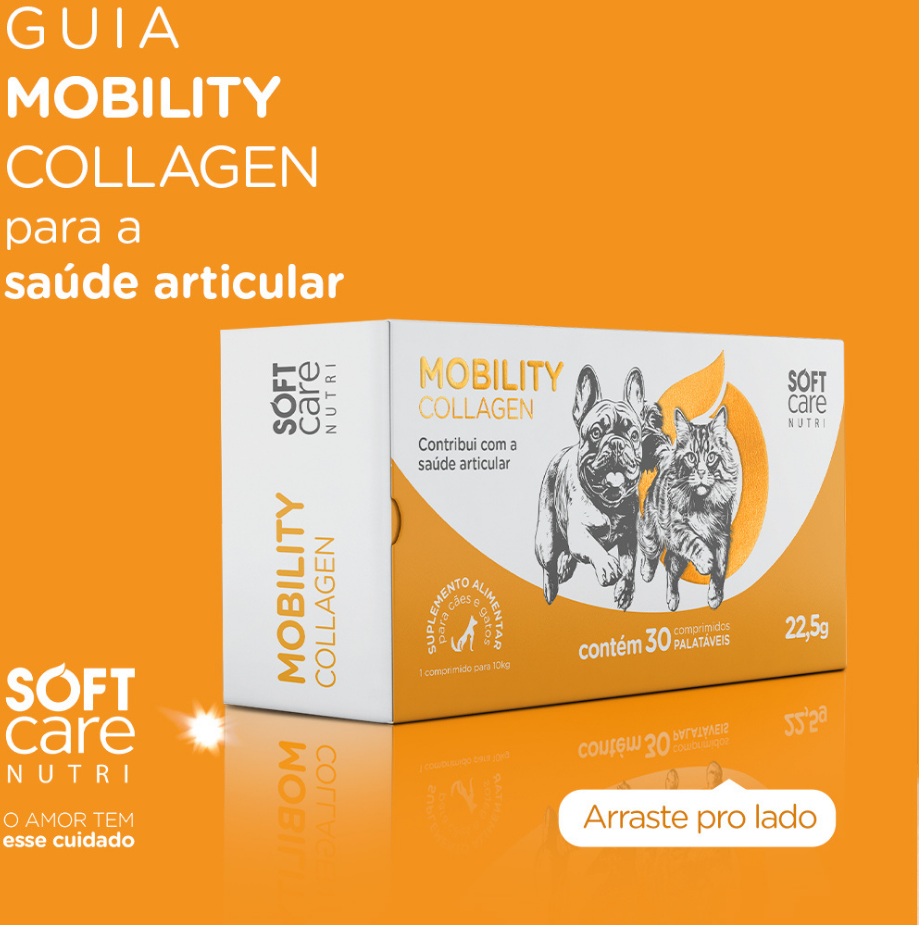 Suplemento Alimentar Soft Care Nutri Mobility Collagen para Cães e Gatos - 30 Cápsulas