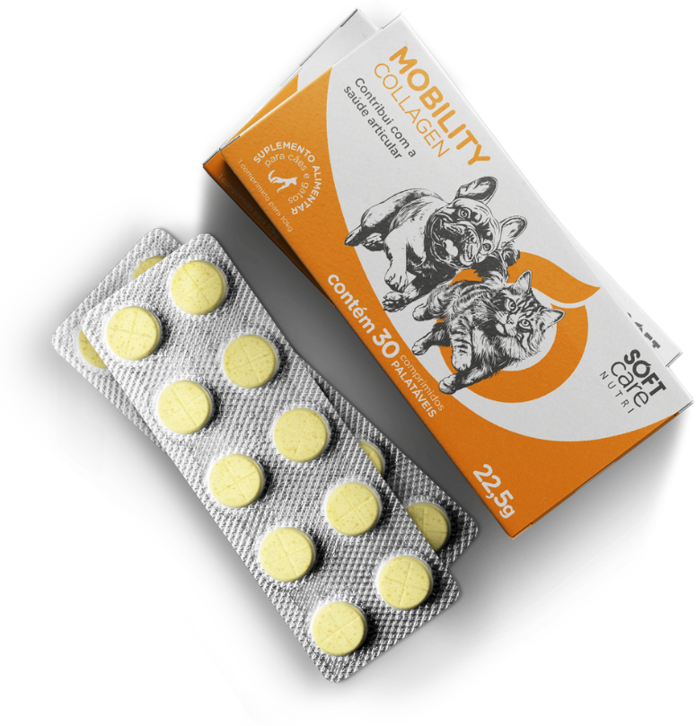 Suplemento Alimentar Soft Care Nutri Mobility Collagen para Cães e Gatos - 30 Cápsulas