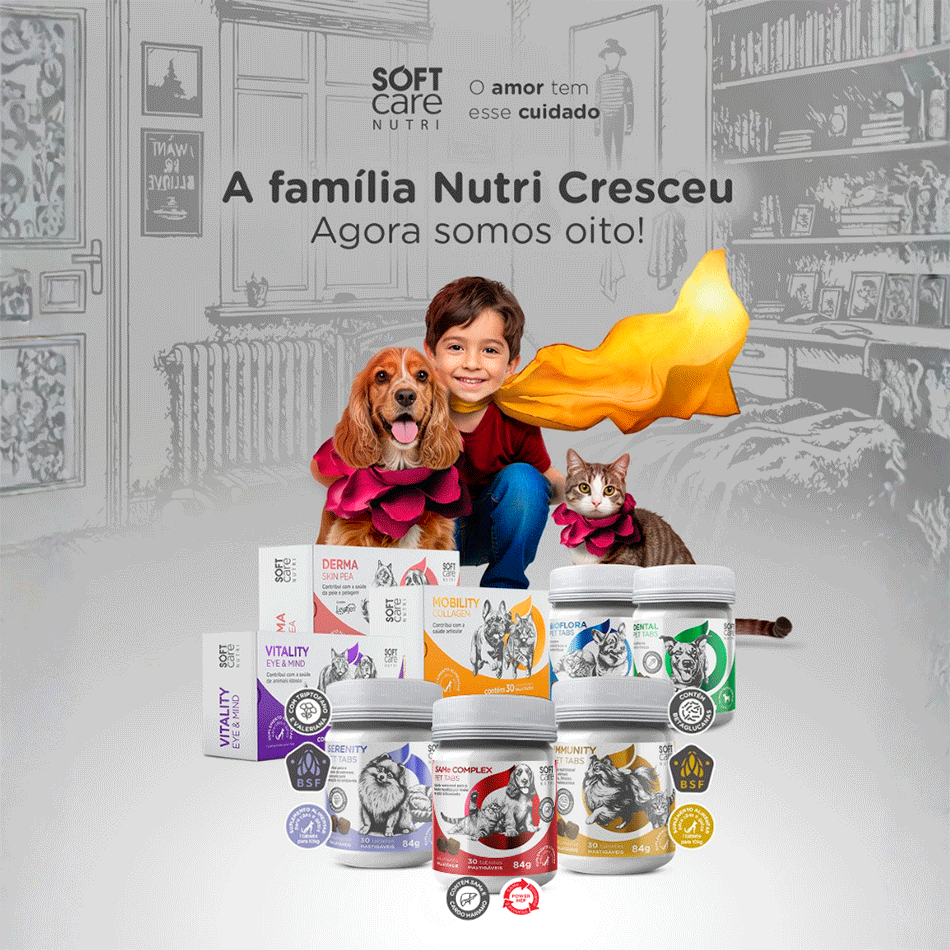 Suplemento Alimentar Soft Care Nutri Derma Skin PEA para Cães e Gatos - 30 Cápsulas