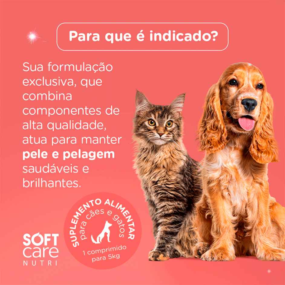 Suplemento Alimentar Soft Care Nutri Derma Skin PEA para Cães e Gatos - 30 Cápsulas