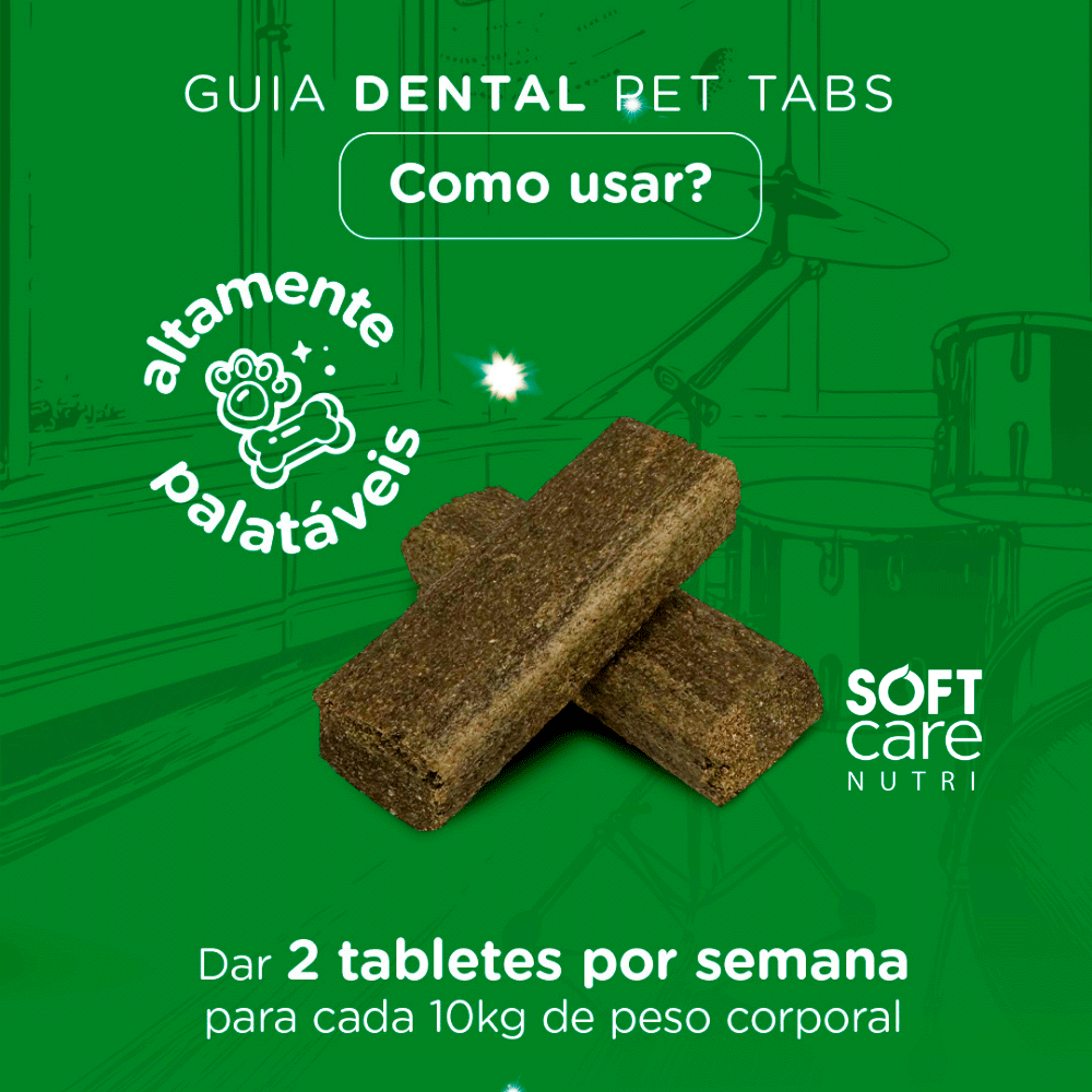 Suplemento Alimentar Soft Care Nutri Dental Pet Tabs - 8 Tabletes
